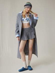 Solecia Women Fashion Versatile Casual Flat Loafer Shoes For Christmas And New Year Holiday Vibe Fall And Winter - Dusty Blue - View 5