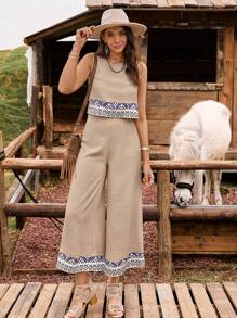 LanaWest Women Summer Sleeveless Long Top, 2 Pieces Set - Black - View 4