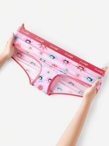 LUVLETTE BETTY BOOP X LUVLETTE Set de lenjerie intimă pentru femei Airy Cotton Basics cu talie înaltă, pachet de 2 buc.