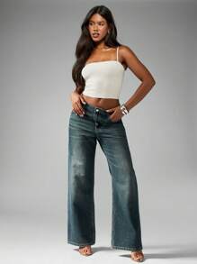 MISSGUIDED 系带方领裁剪背心基本款背心必备夏季裁剪上衣修身无袖运动瑜伽舞蹈节休息室锻炼上衣