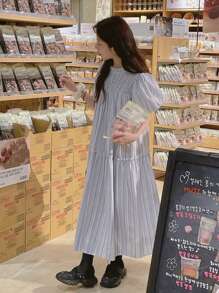 DAZY 女士度假休闲条纹连衣裙