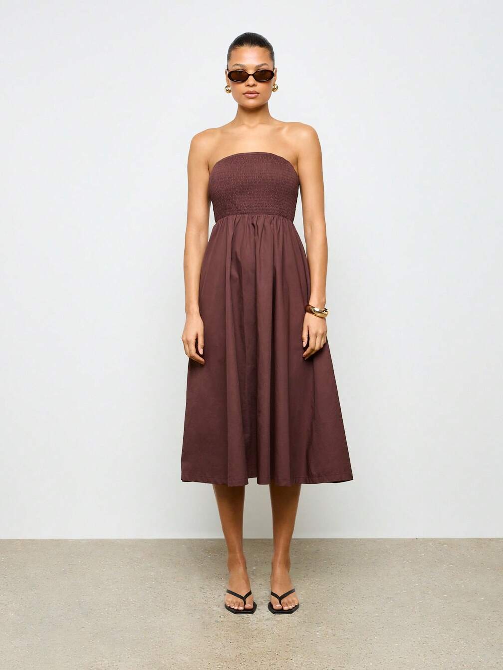 strapless midi dress casual Janelle Lemon Zest LEMON-MULTI / L by Sugarlips structured bodice and a flattering belted waist Z Supply Women's Sunsought Strapless