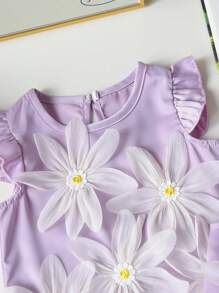 Ensemble casual élégant confortable pour bébé fille, printemps/été. Tissu doux, convient pour les activités intérieures ou extérieures - Multicolore - Voir 2