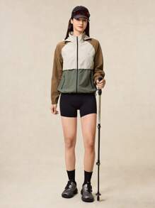 OutZeal Woman Waterproof Tear Resistant Nylon Color Blocking Hiking Jacket Windbreaker For Hiking