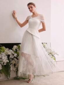 MOTF Soiréza CONTRAST LACE COCKTAIL DRESS - Beige - View 4