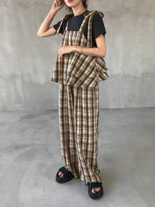 FRIFUL 2件套女士假日夏季格子吊带背心和短裤家居服套装 - 彩色 - 查看 6