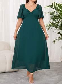 SHEIN Clasi Plus Size Solid Square Neck Twisted Ruffle Sleeve Chiffon Maxi Dress Casual Long Vacation Dress,Emerald Green Dress,Tea Party Outfit,Easter Dresses,Rave Outfits Festival,Festival Outfits For Women,Easter Outfit Women,Graduation Dresses For Women,Easter Dress,Vacation Outfits Woman,Graduation Dress,Wedding Guest Dress Women,Summer Dresses For Women,Easter Dress Women,Dresses For Women Elegant, Plus Elegant Dress Dresses For Women Elegant Plus Size Dresses Plus Size Elegant Dress Plus Size Party Dresses Dresses For Women Party Plus Size - Army Green - View 13