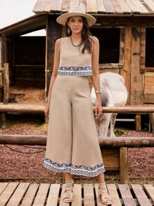 LanaWest Women Summer Sleeveless Long Top, 2 Pieces Set - Black - View 5