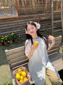 DAZY 2pcs Women Summer Casual Open Front Holiday Set,Short Women Sets Vacation - Apricot - View 7