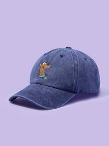 SCOOBY-DOO X SHEIN Fashionable & Casual Cute Dog Printed Washed Baseball Cap