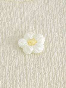 LMoss Kids LMoss Tween Girl 2 件套 Tween 女童提花提花紧身衣上衣和纹理阔腿裤套装 - 彩色 - 查看 4