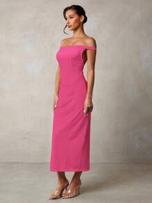 Glamine Rochie lungă, bodycon, fără umeri, sexy