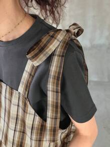 FRIFUL 2件套女士假日夏季格子吊带背心和短裤家居服套装 - 彩色 - 查看 7