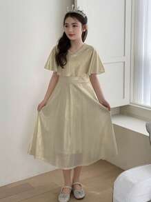 DAZY Tween Girl Woven Short Sleeve Dress For Summer
