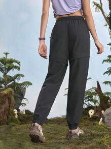 In My Nature Women's Letter Print Pocket Elastic Hem Outdoor Pants Hiking Women Clothes