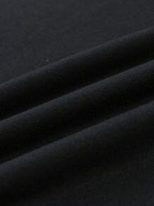 Nick 90s | SHEIN 男士黑色圆领短袖休闲街头卡通图案 T 恤 - 黑色 - 查看 4