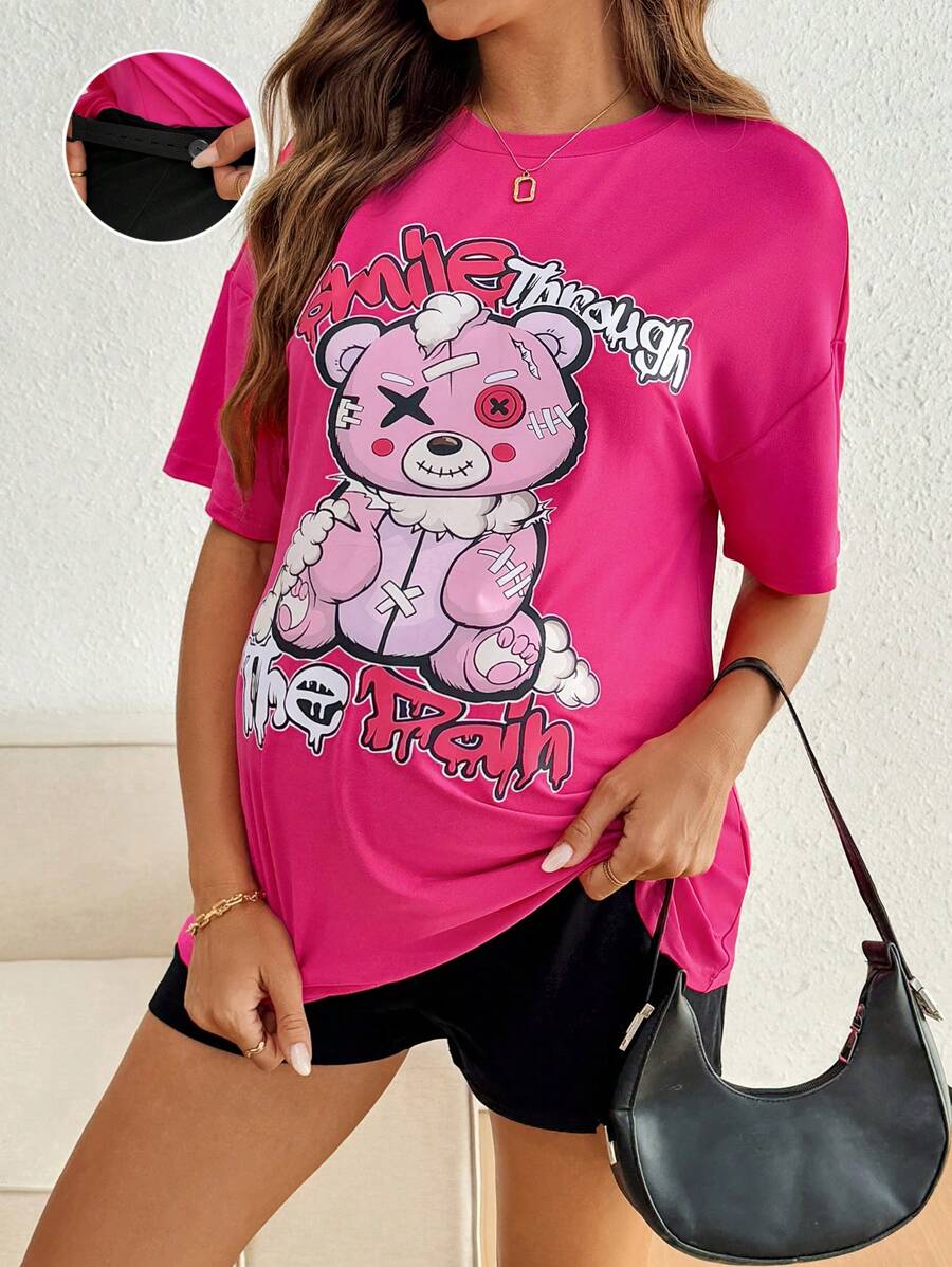 SHEIN Maternity Two Pieces Suits Lingerie Set Pajama Loungewear Sleepwear Sleepwear Set Underwear&Sleepwear Pajama Set - Multicolor - View 1