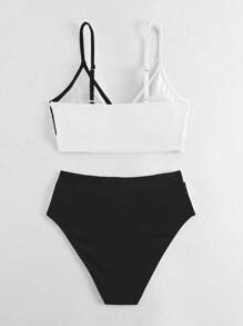 Teen Girl Colorful Patchwork Bikini 2 Pieces Swimwear Set Bathing Suit Set Summer Bathing Suits 1pc For Teens Swim Suits For Women Bathing Suits For Teens Sets Two Pieces Swimsuit - White - View 2