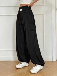 SHEIN EZwear Pantalones harem casuales y deportivos de cintura suelta para mujer