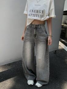 DAZY Women's Casual Distressed Straight Fit Jeans Fall,Winter - Grey - View 5