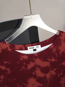 HELLO KITTY AND FRIENDS | SHEIN 大码扎染酷炫风格卡通印花圆领短袖T恤