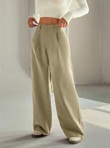 SHEIN Unity 女士高级优雅修身休闲阔腿裤