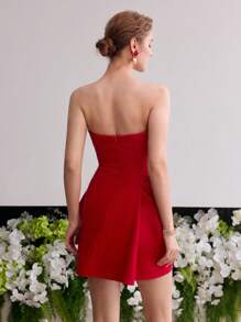 MOTF Soiréza FOLD PLEATED TUBE COCKTAIL DRESS - Red - View 5