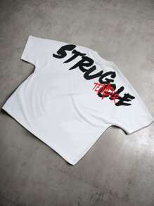 Manfinity Roghcode Men's Loose Personalized Print Short Sleeve T-Shirt, Fashion Suitable For Summer Y2k Clothes For Men Y2k Shirt Men Y2k Clothes Men Rock T Shirts Men Streetwear