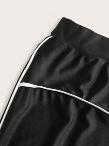 SHEIN EZwear 2 pièces/set Leggings évasés noirs élastiques grande taille - Noir - Voir 7