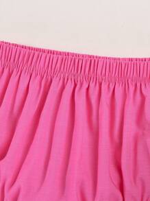 SHEIN Conjunto de 2 piezas de vestido sin mangas con volantes y pantalones cortos para bebé niña