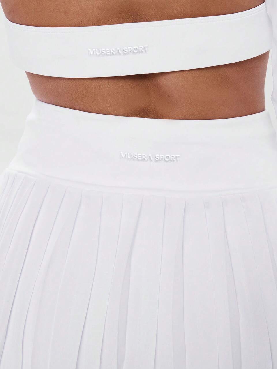 Active High Waisted Contrast Logo Split Hem Wear Skirt Skort, Padel, Tennis, Racquetball, Pickleball Gym Fitness