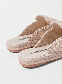 Styleloop Brown Crocheted Rope Flat Shoes, Elegant Casual For Holiday, Party, Date, Wedding, Suitable For Women - Apricot - View 5