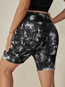 SHEIN Pregnant Women's Fashionable Tie-Dye High Waist Leggings Maternity Trousers - Multicolor - View 17