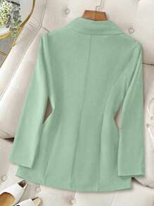 Franclia Casual Slim Fit Solid Color Ladies Blazer, Suitable For Commuting And Leisure Fall Cloth For Women - Mint Green - View 2