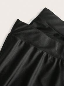 SHEIN EZwear 2 pièces/set Leggings évasés noirs élastiques grande taille - Noir - Voir 8