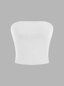 SHEIN EZwear 3件套白色基本款休闲性感吊带背心和抹胸夏季 - 白色 - 查看 5