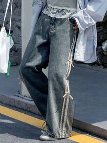 Dazy Kids Tween Girl Denim Jeans,Back To School Clothes,Fall Clothes - Medium Wash - View 2