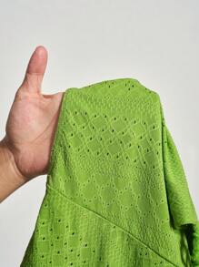 Slaydiva 新款女士夏季复活节/西部风格服装，休闲日常穿着，海滩/波西米亚风，适合海滩、邮轮、旅行、日光浴，采用编织纹理、流苏装饰、挂脖系带、性感/露背设计，夏季女士连体裤/连身裙 - 綠色 - 查看 13