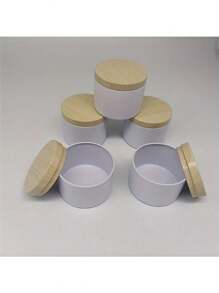 12 pezzi Barattoli di candele da 8/4 once con coperchi in metallo effetto legno - perfetti per realizzare candele fai-da-te, artigianato, stoccaggio, regali, San Valentino, matrimonio di San Valentino, compleanno, Pasqua, articoli per matrimoni, bomboniere, forniture per feste, decorazioni