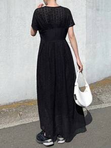 FRIFUL Vestido largo de mujer, vestido de verano elegante y de alta calidad en color negro para vacaciones