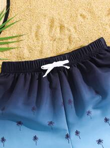 1 Piece Tween Boy Casual Sports Holiday Style Beach Shorts With Gradient Coconut Tree Pattern Suitable For Back To School Suitable For Birthday Parties, Evening Parties, Performances, Weddings, Baptisms, Opening Ceremonies Daily Suitable For Daily Use Suitable For School Suitable For Travel Suitable For Sports Suitable For To Play Swimming Suitable For Spring And Summer Seasons - Multicolor - View 5