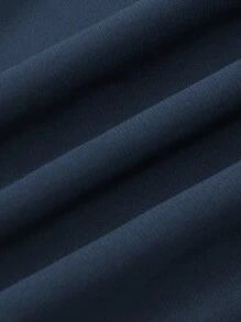 SHEIN LUNE Conjunto de camisa envolvente con lazada y pantalones de rayas para tallas grandes - Azul Marino - Ver 8