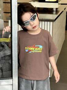 DAZY Young Boys T-Shirt, Fall Clothes - Brown - View 4