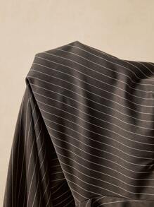 Easelle Summer Striped Suit Pants Office Casual Spring Outfits For Women Business Casual Woman - Grey - View 3