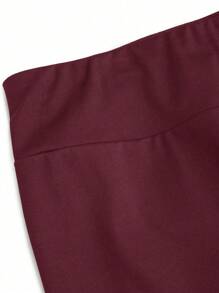SHEIN Relaxiva Plus Size Women's Solid Color Pocket Casual Leggings, Versatile