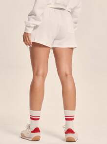 Musera Sport " Sport" Oversized Cuffed Joggers Active Workout Gym - White - View 4