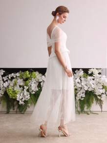 MOTF Soiréza CONTRAST LACE COCKTAIL DRESS - Beige - View 5