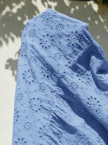 Aveloria Rosie Conjunto Elegante Francês de Férias com Camisa de Gola e Camiseta Sem Manga Solta com Pregas Intencionais e Saia Longa Tipo A-Line, Bordado, Conjunto de Duas Peças para Mulheres