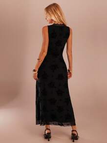 SHEIN Forever 21 春夏女士浪漫/舞会/正式/生日/90 年代服装/商务休闲女士/优雅/西装/外出/时尚/休闲/Y2k 服装/俱乐部/办公室/鸡尾酒会/复古/紧身/狂欢服装节日/有趣/优雅/老钱/街头服饰/度假服装/乡村音乐会服装/工作服/朴素/春假/单身女郎服装/音乐会/坏人/基本款/毕业/ A 字裙/黑色长裙 - 黑色 - 查看 2