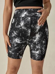 SHEIN Pregnant Women's Fashionable Tie-Dye High Waist Leggings Maternity Trousers - Multicolor - View 16